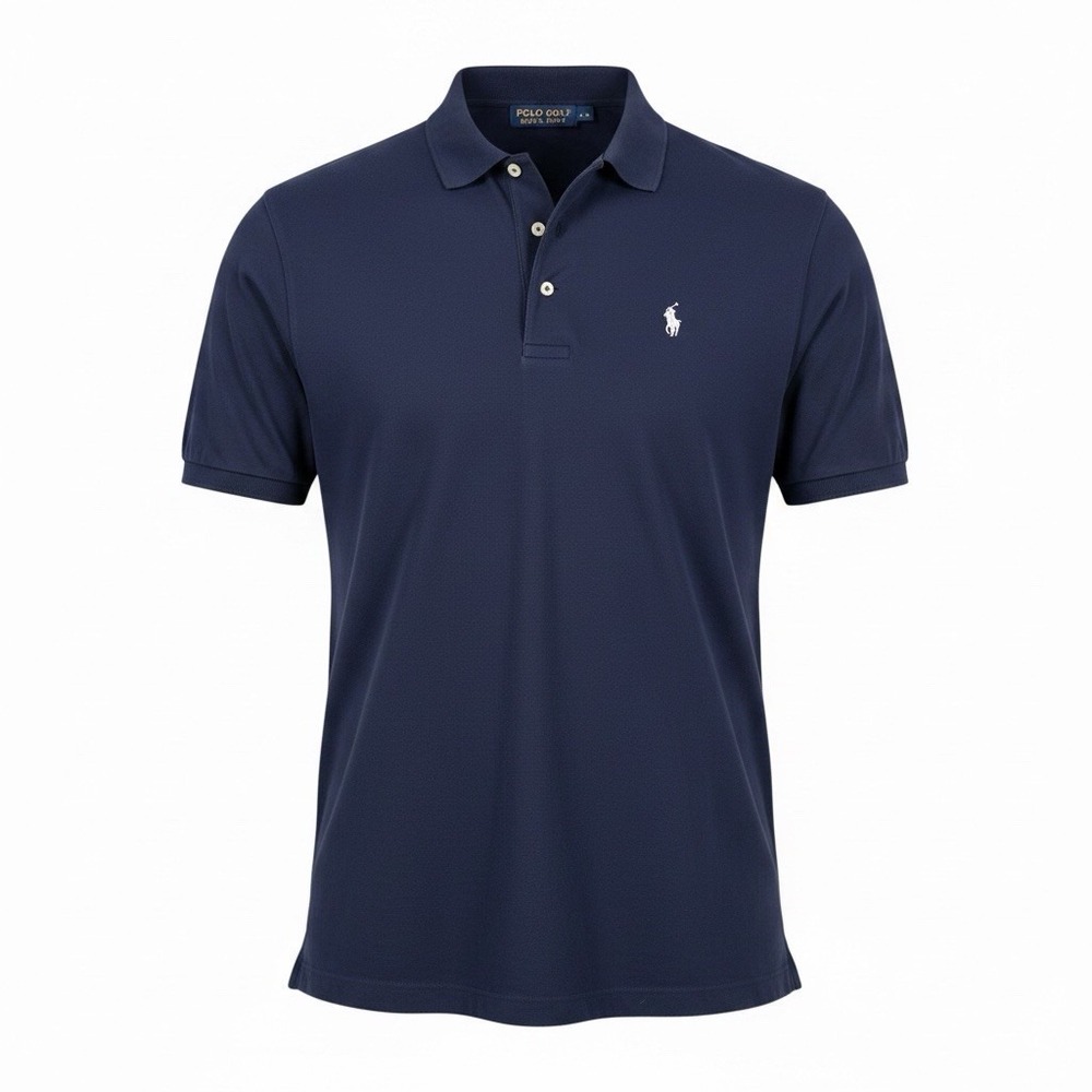 Polo Golf Ralph Lauren Vintage Lisle Pima Cotton Navy Mens Large Polo Shirt